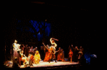 Actors in a scene fr. the Il Piccolo Teatro dell'Opera production of the opera "Ahmal and the Night Visitors."