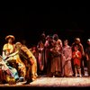 Actors in a scene fr. the Il Piccolo Teatro dell'Opera production of the opera "Ahmal and the Night Visitors."