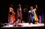 Actors in a scene fr. the Il Piccolo Teatro dell'Opera production of the opera "Ahmal and the Night Visitors."