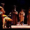 Actors in a scene fr. the Il Piccolo Teatro dell'Opera production of the opera "Ahmal and the Night Visitors."