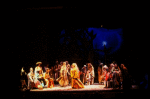 Actors in a scene fr. the Il Piccolo Teatro dell'Opera production of the opera "Ahmal and the Night Visitors."