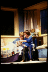 Actors (L-R) Kathryn Pogson & Linda Hunt in the London production of the Off-Broadway play "Aunt Dan & Lemon." (London)
