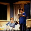 Actors (L-R) Kathryn Pogson & Linda Hunt in the London production of the Off-Broadway play "Aunt Dan & Lemon." (London)
