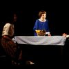 Actress Linda Hunt (C) in the London production of the Off-Broadway play "Aunt Dan & Lemon." (London)