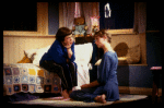 Actors (L-R) Linda Hunt & Kathryn Pogson in the London production of the Off-Broadway play "Aunt Dan & Lemon." (London)
