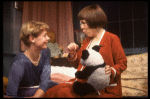 Actors (L-R) Kathryn Pogson & Linda Hunt in the Off-Broadway play "Aunt Dan & Lemon." (New York)