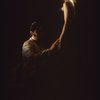 Actress Lynsey Baxter in a scene fr. the Off-Broadway play "Aunt Dan & Lemon." (New York)