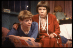 Actors (L-R) Kathryn Pogson & Linda Hunt in the Off-Broadway play "Aunt Dan & Lemon." (New York)