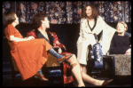 Actors (L-R) Linda Hunt, Mario Arrambide, Linda Bassett & Lynsey Baxter in a scene fr. the Off-Broadway play "Aunt Dan & Lemon." (New York)