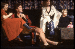 Actors (L-R) Linda Hunt, Mario Arrambide, Linda Bassett & Lynsey Baxter in a scene fr. the Off-Broadway play "Aunt Dan & Lemon." (New York)