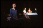 Actors (L-R) Kathryn Pogson, Linda Bassett, Linda Hunt & Wallace Shawn in a scene fr. the Off-Broadway play "Aunt Dan & Lemon." (New York)