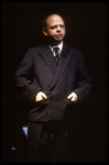 Actor/playwright Wallace Shawn in a scene fr. his Off-Broadway play "Aunt Dan & Lemon." (New York)