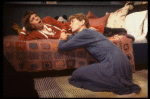 Actors (L-R) Linda Hunt & Kathryn Pogson in a scene fr. the Off-Broadway play "Aunt Dan & Lemon." (New York)