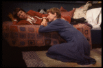 Actors (L-R) Linda Hunt & Kathryn Pogson in a scene fr. the Off-Broadway play "Aunt Dan & Lemon." (New York)