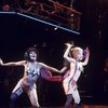 Actresses (L-R) Chita Rivera as Velma Kelly & Gwen Verdon as Roxie Hart in scene fr. the original Broadway production of the musical "Chicago." (New York)