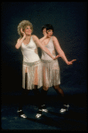 Actresses (L-R) Ann Reinking as Roxie Hart & Lenora Nemetz as Velma Kelly in publicity shot fr. the Broadway production of the musical "Chicago." (New York)