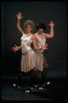 Actresses (L-R) Ann Reinking as Roxie Hart & Lenora Nemetz as Velma Kelly in publicity shot fr. the Broadway production of the musical "Chicago." (New York)