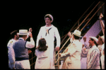 Actor Rex Smith (C) in scene fr. the National Tour of the Broadway revival of the musical "Anything Goes." (Boston)