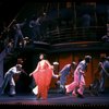 Actress Leslie Uggams (C) in scene fr. the National Tour of the Broadway revival of the musical "Anything Goes." (Boston)