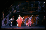 Actress Leslie Uggams (C) in scene fr. the National Tour of the Broadway revival of the musical "Anything Goes." (Boston)