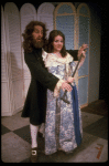 Actors Gene Kelton & Patti Perkins in a scene fr. the Off-Broadway musical "The Contrast." (New York)