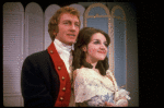 Actors Robert G. Denison & Patti Perkins in a scene fr. the Off-Broadway musical "The Contrast." (New York)