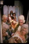 Actors (Front L-R) Ty McConnell, Connie Danese, Grady Clarkson &  Elaine Kerr, (Rear L-R) Patti Perkins, Robert G. Denison, Gene Kelton, Philip Charles MacKenzie & Pamela Adams in a scene fr. the Off-Broadway musical "The Contrast." (New York)