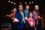 Actors (L-R) Christine Toy, Craig Wells, Suzanne Hevner, Diane Fratantoni & J. B. Adams in a scene fr. the Off-Broadway musical "Balancing Act." (New York)