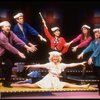 Actors (L-R) J. B. Adams, Craig Wells, Nancy E. Carroll (on floor), Christine Toy, Diane Fratantoni & Suzanne Hevner in a scene fr. the Off-Broadway musical "Balancing Act." (New York)