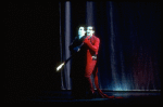 Scene fr. the Brooklyn Academy of Music (BAM) production of the theater piece "The Black Rider." (Brooklyn)