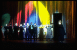 Scene fr. the Brooklyn Academy of Music (BAM) production of the theater piece "The Black Rider." (Brooklyn)