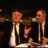 Actors (L-R) Philip Bosco & Vincent Gardenia in a scene fr. the Off-Broadway play "Breaking Legs." (New York)