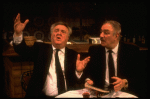 Actors (L-R) Philip Bosco & Vincent Gardenia in a scene fr. the Off-Broadway play "Breaking Legs." (New York)