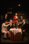Actors (L-R) Larry Storch, Nick Wyman (Top), Vincent Gardenia, Karen Valentine & Philip Bosco in a scene fr. the Off-Broadway play "Breaking Legs." (New York)