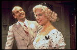 Actors Paxton Whitehead & Caroline McWilliams in a scene fr. the Broadway play "The Bed Before Yesterday." (New York)