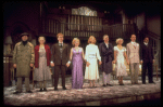 Actors (L-R) John Neville-Andrews, Barbara Lester, Henry Dibling, Ludi Claire, Carol Channing, Elliott Reid, Caroline McWilliams, Paxton Whitehead & Barry Vigon at the curtain call of the Broadway play "The Bed Before Yesterday." (New York)