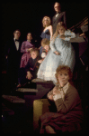 Actors (Top L-R) Josef Sommer, Elaine Hyman, Elizabeth Hubbard & Dennis Patrick, (Middle L-R) Johnny Doran, Shawn Campbell & Ariane Munker, & Gwen Verdon (Bottom) in a scene fr. the Broadway play "Children! Children!" (New York)