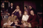 Actress Gwen Verdon (seated 2R) w. the cast & crew fr. the Broadway play "Children! Children!" (New York)