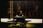 Scene fr. the Brooklyn Academy of Music (BAM) production of the theater piece "Atlas." (Brooklyn)