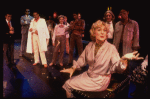 Actors (L-R) Julius LaRosa, Larry Marshall, Helen Gallagher, Larry Riley, Anne Francine, Gwyda Donhowe & Ron Ferrell in a scene fr. the pre-Broadway production of the musical "A Broadway Musical."