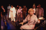 Actors (L-R) Julius LaRosa, Larry Marshall, Helen Gallagher, Larry Riley, Anne Francine, Gwyda Donhowe & Ron Ferrell in a scene fr. the pre-Broadway production of the musical "A Broadway Musical."