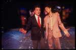 Actors (L-R) Julius LaRosa & Ron Ferrell in a scene fr. the pre-Broadway production of the musical "A Broadway Musical."