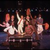 Actors Helen Gallagher, Julius LaRosa, Larry Marshall, & Gwyda Donhowe, (Front 2R) Larry Riley in a scene fr. the pre-Broadway production of the musical "A Broadway Musical."