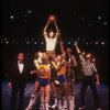 Actors Julius LaRosa (L) & Ron Ferrell (Top) in a scene fr. the pre-Broadway production of the musical "A Broadway Musical."