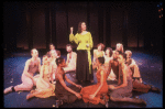 Actress Helen Gallagher (C) in a scene fr. the pre-Broadway production of the musical "A Broadway