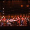 Actors (C group L-R) Larry Riley, Patti Karr, Irving Allen Lee, Warren Berlinger, Jackee Harry & Alan Weeks w. ensemble in a scene fr. the Broadway musical "A Broadway Musical."
