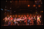 Actors (C group L-R) Larry Riley, Patti Karr, Irving Allen Lee, Warren Berlinger, Jackee Harry & Alan Weeks w. ensemble in a scene fr. the Broadway musical "A Broadway Musical."
