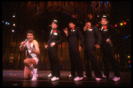 Actor Larry Marshall & ensemble in a scene fr. the Broadway musical "A Broadway Musical."