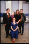 (L-R) Producer Anthony D. Marshall, actress/director Eva Le Gallienne, producer Sabra Jones, her husband, co-director John Strasberg & actress Kate Burton (seated) in a rehearsal shot fr. The Broadway revival of "Alice in Wonderland."