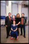 (L-R) Producer Anthony D. Marshall, actress/director Eva Le Gallienne, producer Sabra Jones, her husband, co-director John Strasberg & actress Kate Burton (seated) in a rehearsal shot fr. The Broadway revival of "Alice in Wonderland."